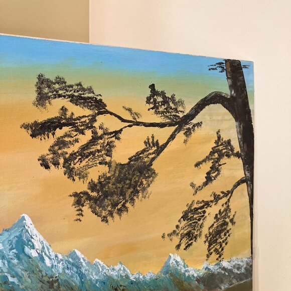 Mountain Reflection Original Oil Painting 16x20 Nature Artwork Signed G. Cheyne - Picture 6 of 6